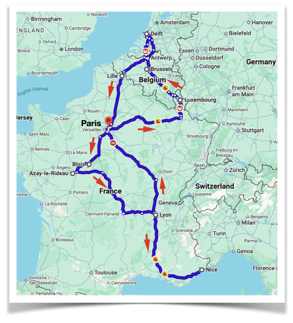 Map with arrows